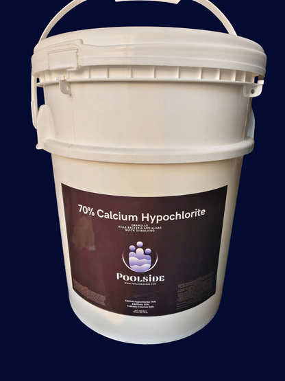 Poolside – 70% Calcium Hypochlorite – Granular Sanitizer, 50lb Container, Plastic Lined